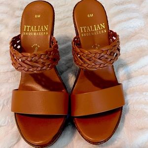 Italian Shoemakers Brown Wedges - Size 6